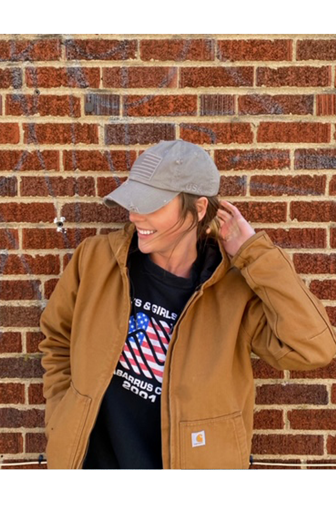 Distressed Grey Flag Hat  Distressed Grey Flag Hat